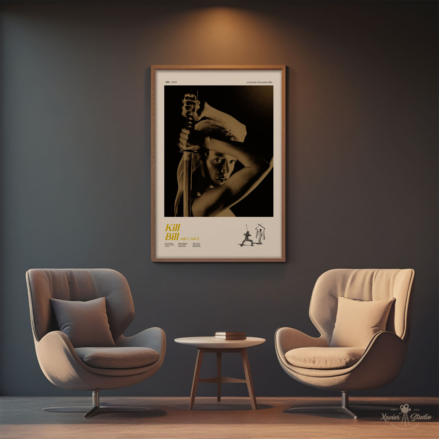 Moderní filmový plakát Tarantino v minimalistickém designu